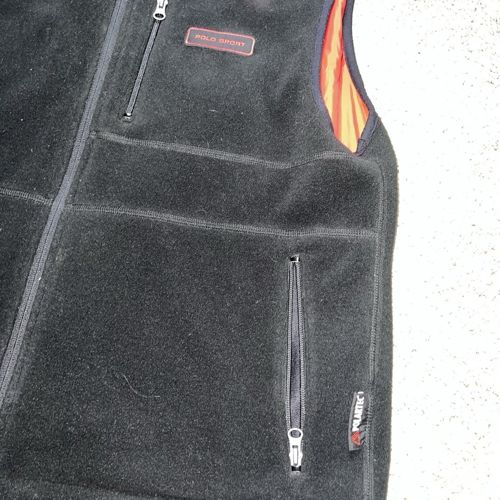 Vintage Polo Sport Ralph Lauren Vest Reversible Mens Large Thermal Fleece 90s - Picture 6 of 6